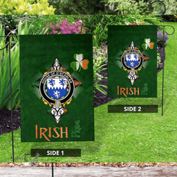 ScotsTee Shop Irish House of O'SCANLAN (Munster) Coat of Arms Irish Pride Garden Flag Shamrock Ireland Flag