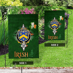 ScotsTee Shop Irish House of O'MONOHAN Coat of Arms Irish Pride Garden Flag Shamrock Ireland Flag