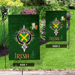 ScotsTee Shop Irish House of O'DOWD Coat of Arms Irish Pride Garden Flag Shamrock Ireland Flag