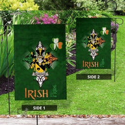 ScotsTee Shop Irish McGeough or McGough Coat of Arms Irish Pride Garden Flag Shamrock Ireland Flag