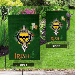ScotsTee Shop Irish House of MORRIS Coat of Arms Irish Pride Garden Flag Shamrock Ireland Flag