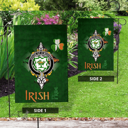 ScotsTee Shop Irish House of O'MOONEY Coat of Arms Irish Pride Garden Flag Shamrock Ireland Flag