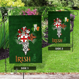 ScotsTee Shop Irish Laurence Coat of Arms Irish Pride Garden Flag Shamrock Ireland Flag