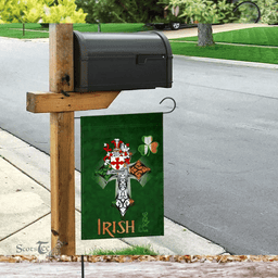 ScotsTee Shop Irish Laurence Coat of Arms Irish Pride Garden Flag Shamrock Ireland Flag