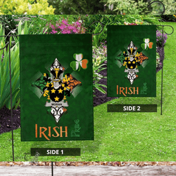 ScotsTee Shop Irish Moran or O'Moran Coat of Arms Irish Pride Garden Flag Shamrock Ireland Flag