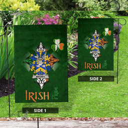 ScotsTee Shop Irish Mackey Coat of Arms Irish Pride Garden Flag Shamrock Ireland Flag