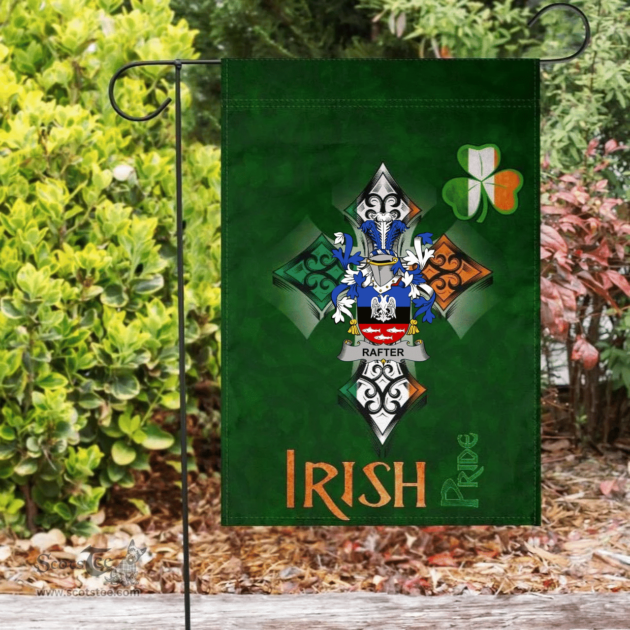 ScotsTee Shop Irish Rafter Coat of Arms Irish Pride Garden Flag Shamrock Ireland Flag