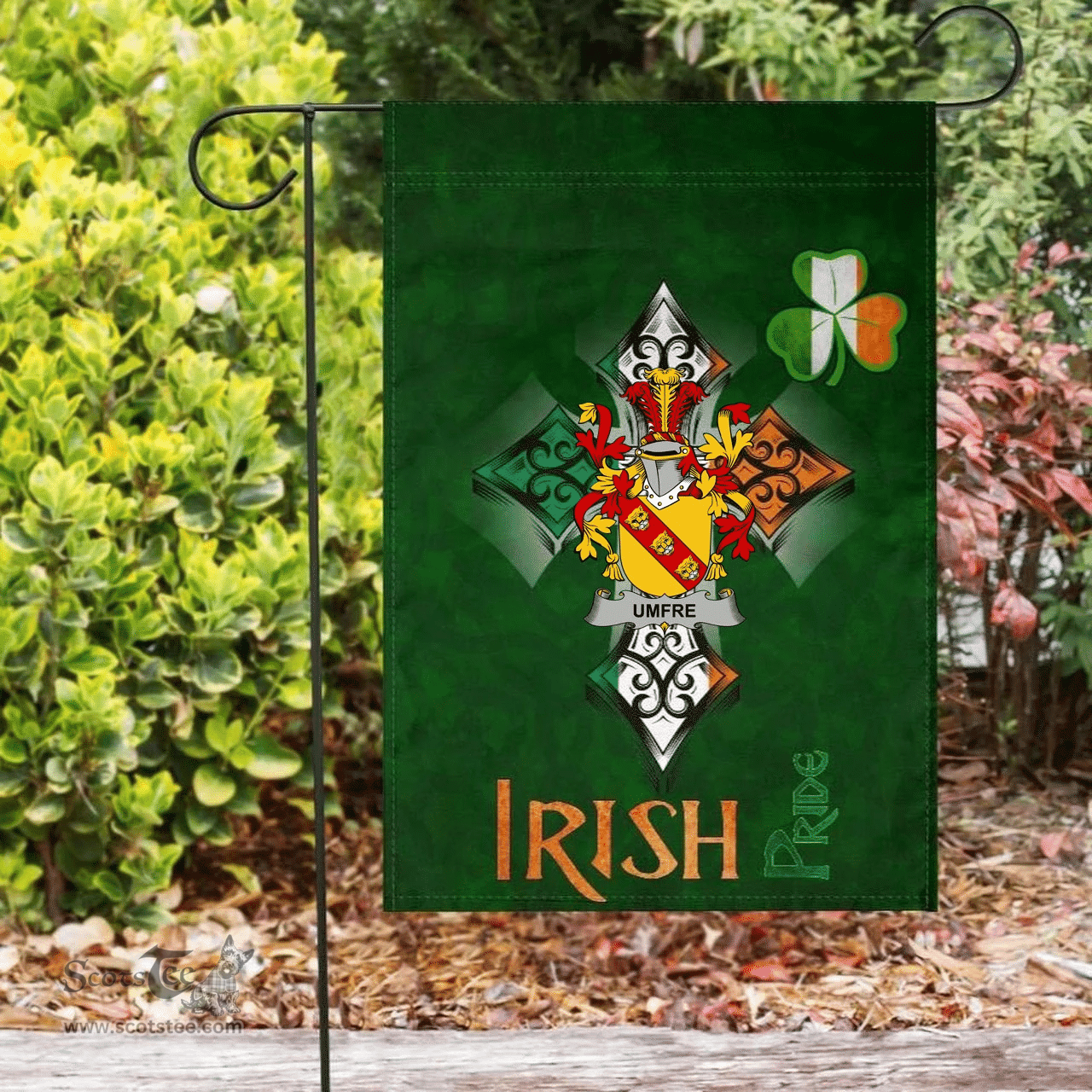 ScotsTee Shop Irish Umfre Coat of Arms Irish Pride Garden Flag Shamrock Ireland Flag