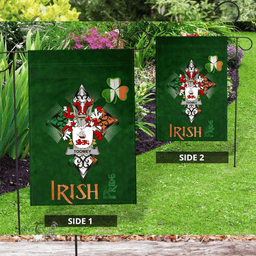 ScotsTee Shop Irish Toomey or O'Twomey Coat of Arms Irish Pride Garden Flag Shamrock Ireland Flag