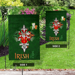 ScotsTee Shop Irish Way Coat of Arms Irish Pride Garden Flag Shamrock Ireland Flag