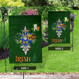 ScotsTee Shop Irish Trehy or O'Trehy Coat of Arms Irish Pride Garden Flag Shamrock Ireland Flag