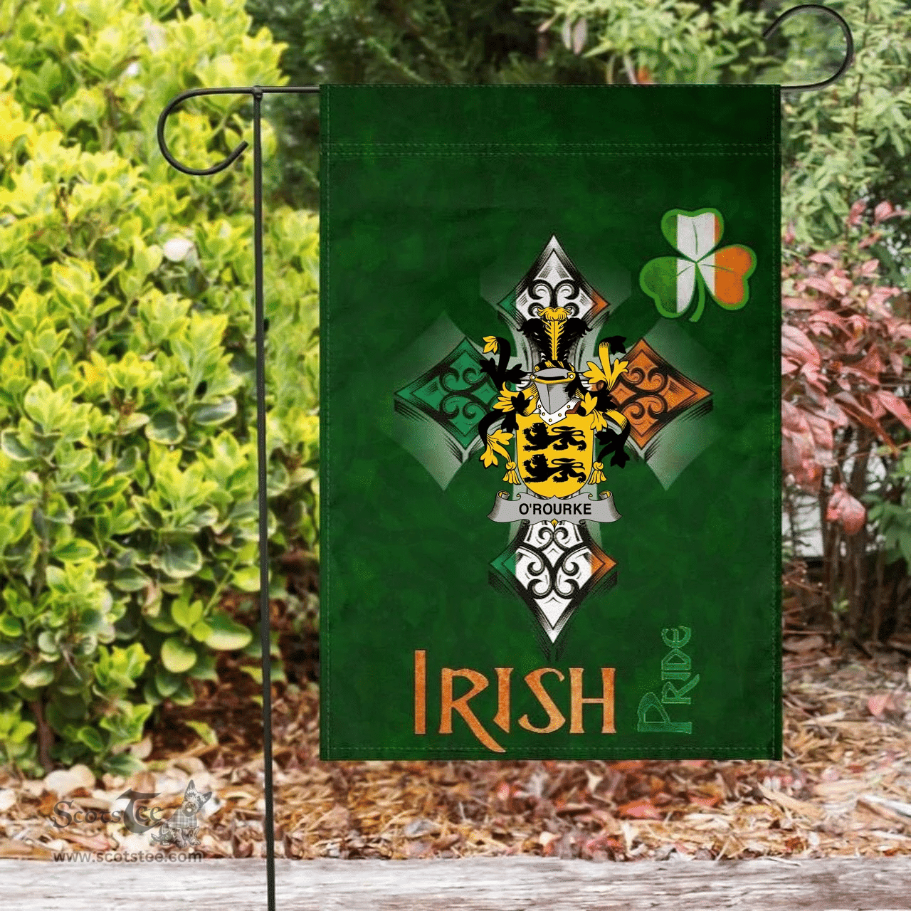 ScotsTee Shop Irish O’Neill Coat of Arms Irish Pride Garden Flag Shamrock Ireland Flag