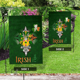 ScotsTee Shop Irish Vandeleur Coat of Arms Irish Pride Garden Flag Shamrock Ireland Flag