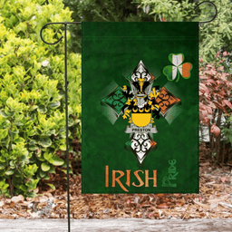 ScotsTee Shop Irish Preston Coat of Arms Irish Pride Garden Flag Shamrock Ireland Flag