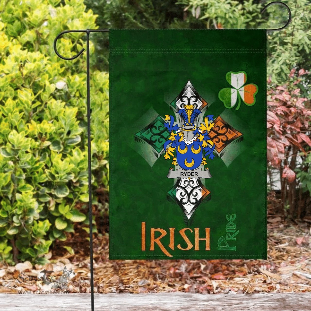 ScotsTee Shop Irish Ryder Coat of Arms Irish Pride Garden Flag Shamrock Ireland Flag