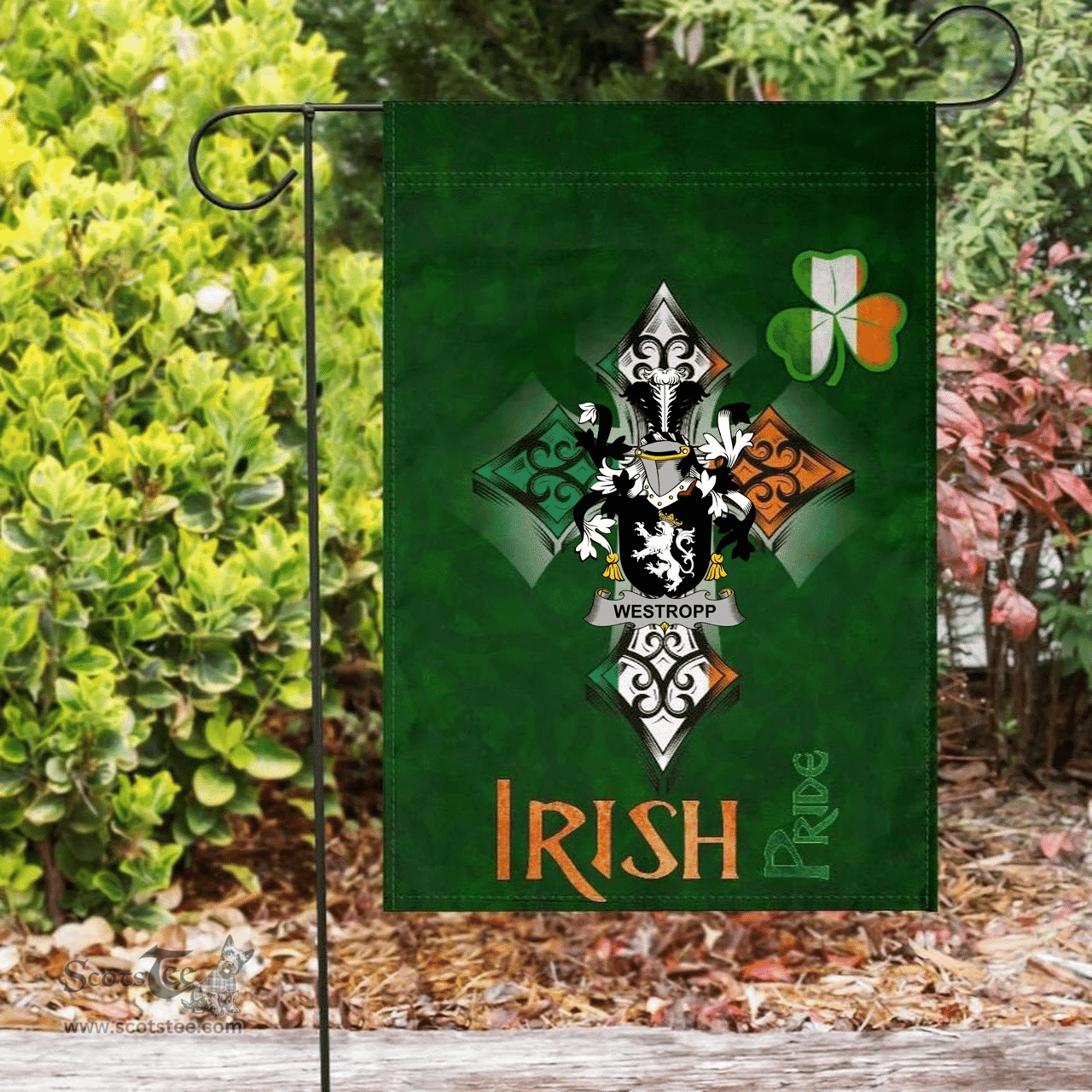 ScotsTee Shop Irish Westropp Coat of Arms Irish Pride Garden Flag Shamrock Ireland Flag