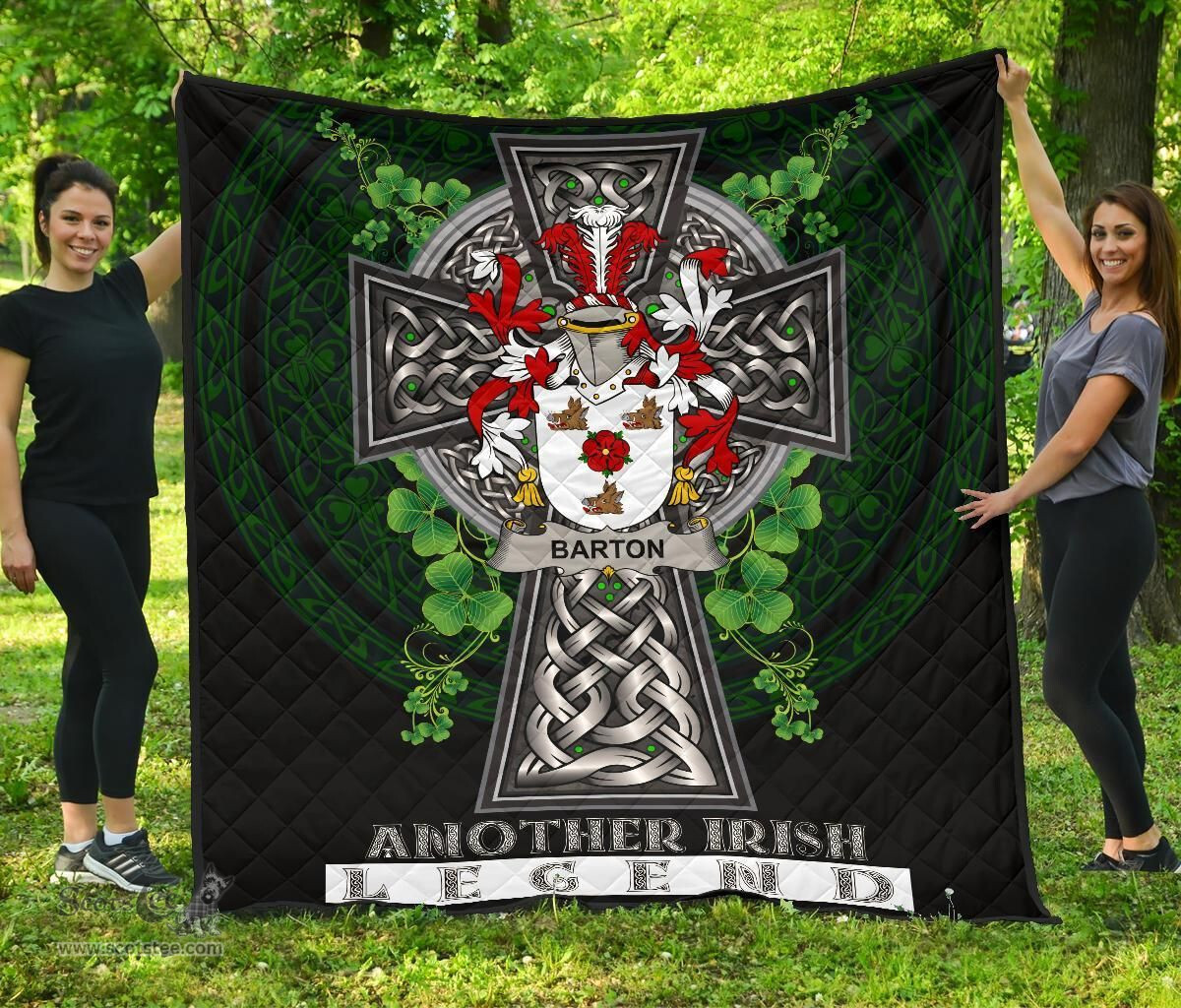 ScotsTee Shop Irish Barton Coat of Arms Family Crest Ireland Quilt Ireland Legend Quilt