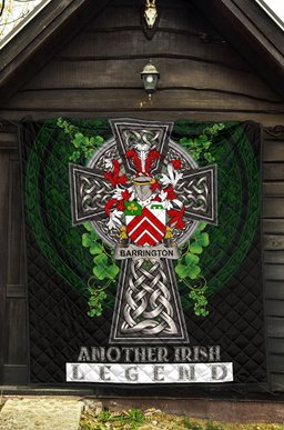 ScotsTee Shop Irish Barrington Coat of Arms Family Crest Ireland Quilt Ireland Legend Quilt