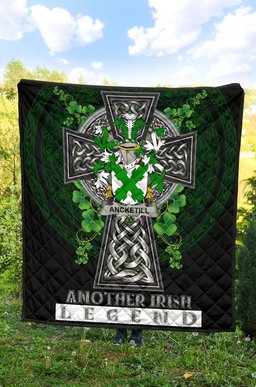 ScotsTee Shop Irish Ancketill Coat of Arms Family Crest Ireland Quilt Ireland Legend Quilt