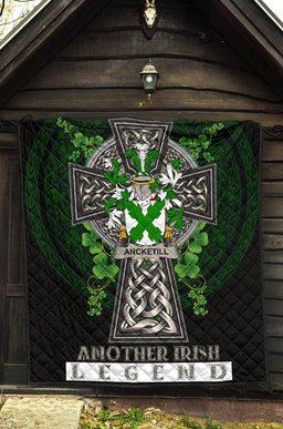 ScotsTee Shop Irish Ancketill Coat of Arms Family Crest Ireland Quilt Ireland Legend Quilt