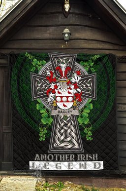 ScotsTee Shop Irish Bagley or Begley Coat of Arms Family Crest Ireland Quilt Ireland Legend Quilt