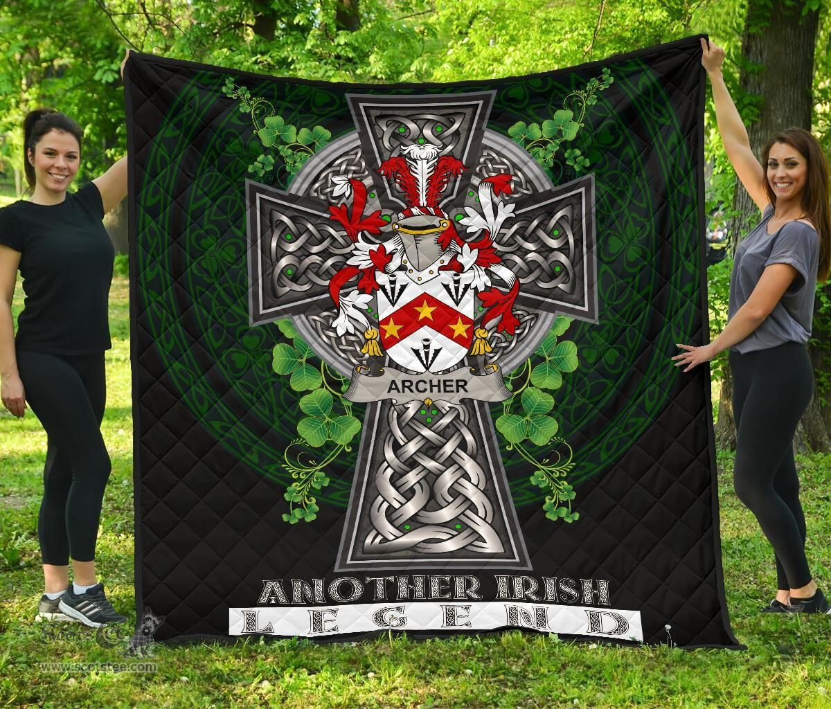 ScotsTee Shop Irish Archer Coat of Arms Family Crest Ireland Quilt Ireland Legend Quilt