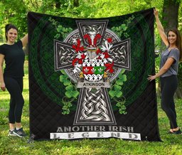 ScotsTee Shop Irish Atkinson Coat of Arms Family Crest Ireland Quilt Ireland Legend Quilt