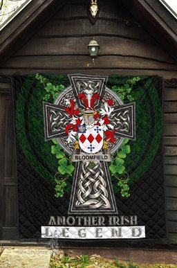 ScotsTee Shop Irish Bloomfield Coat of Arms Family Crest Ireland Quilt Ireland Legend Quilt