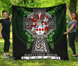 ScotsTee Shop Irish Bloomfield Coat of Arms Family Crest Ireland Quilt Ireland Legend Quilt