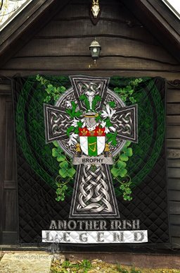 ScotsTee Shop Irish Brophy or O'Brophy Coat of Arms Family Crest Ireland Quilt Ireland Legend Quilt