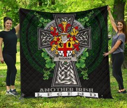 ScotsTee Shop Irish Bourke Coat of Arms Family Crest Ireland Quilt Ireland Legend Quilt
