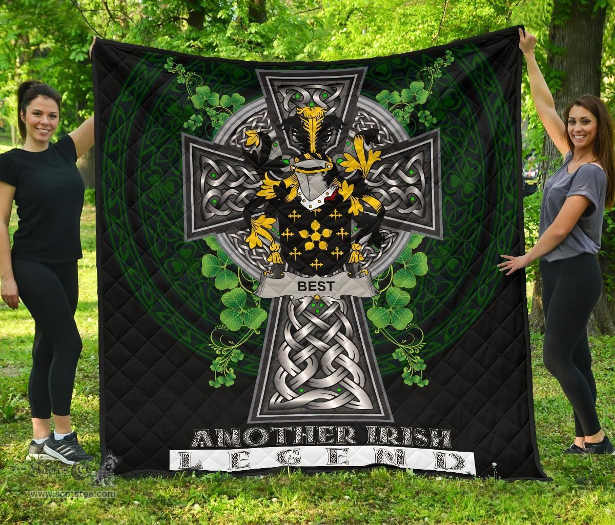 ScotsTee Shop Irish Best Coat of Arms Family Crest Ireland Quilt Ireland Legend Quilt