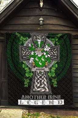 ScotsTee Shop Irish Aherne or Mulhern Coat of Arms Family Crest Ireland Quilt Ireland Legend Quilt
