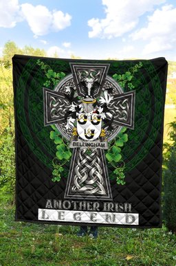 ScotsTee Shop Irish Bellingham Coat of Arms Family Crest Ireland Quilt Ireland Legend Quilt