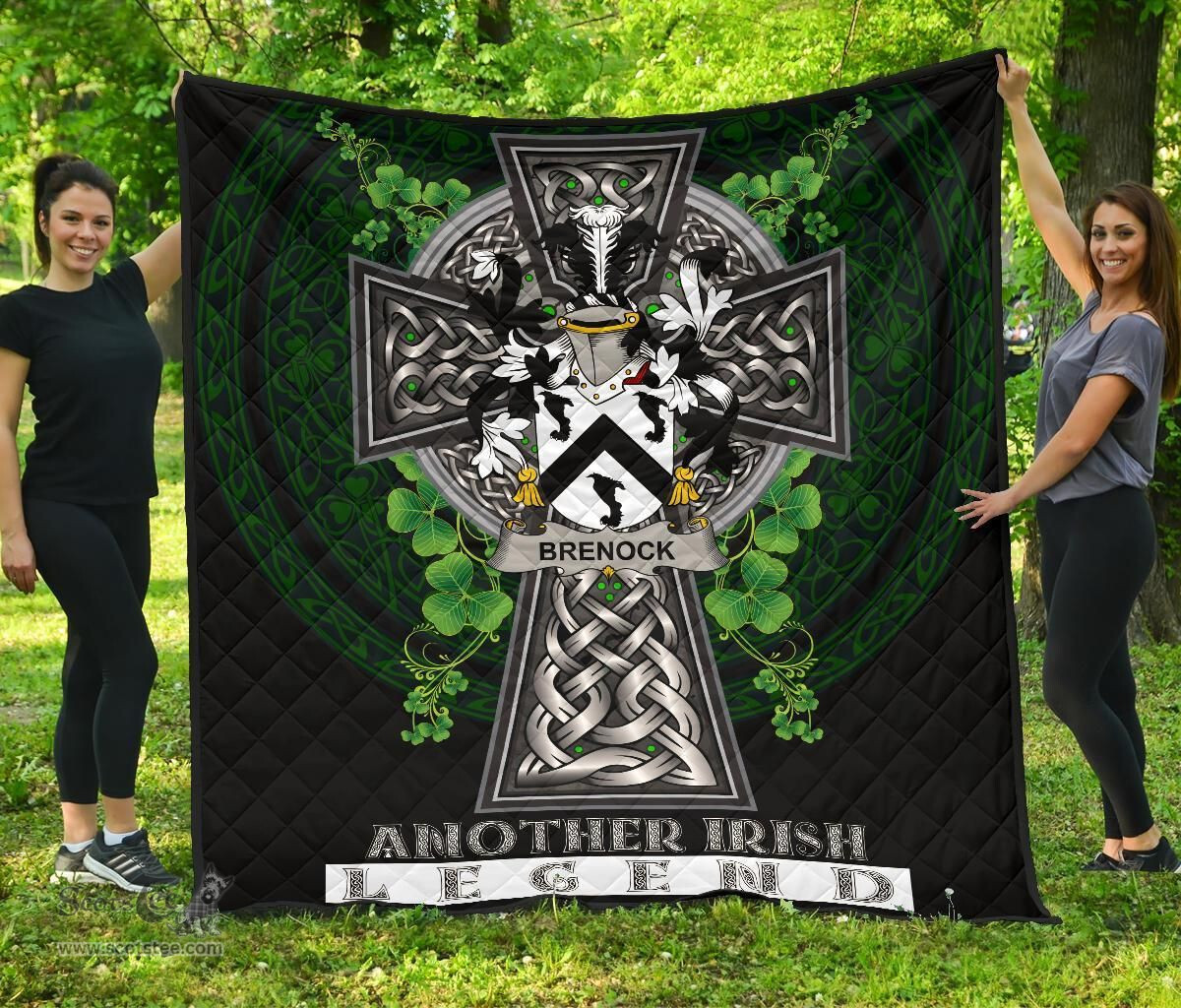 ScotsTee Shop Irish Brenock Coat of Arms Family Crest Ireland Quilt Ireland Legend Quilt