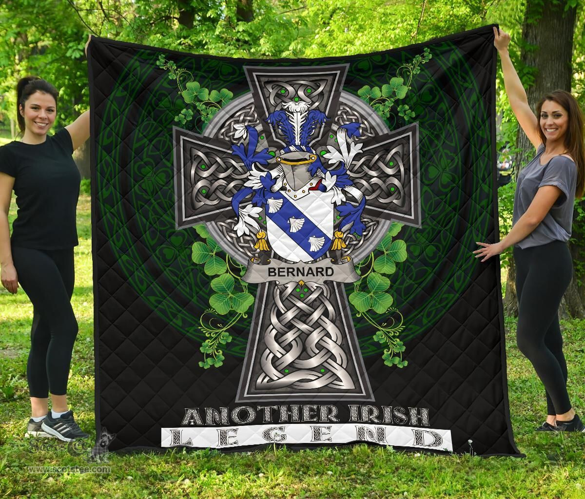 ScotsTee Shop Irish Bernard Coat of Arms Family Crest Ireland Quilt Ireland Legend Quilt