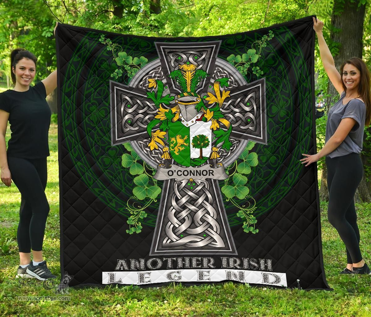 ScotsTee Shop Irish Connor or O'Connor (Sligo) Coat of Arms Family Crest Ireland Quilt Ireland Legend Quilt