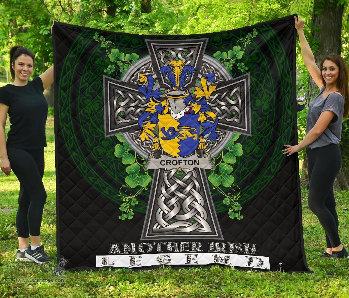 ScotsTee Shop Irish Crofton Coat of Arms Family Crest Ireland Quilt Ireland Legend Quilt