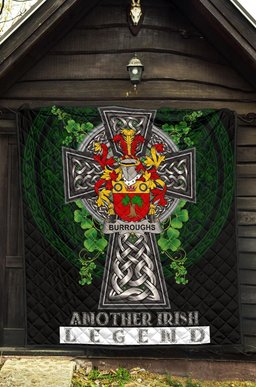 ScotsTee Shop Irish Burroughs Coat of Arms Family Crest Ireland Quilt Ireland Legend Quilt
