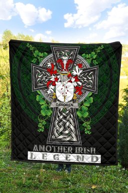 ScotsTee Shop Irish Davoren or O'Davoren Coat of Arms Family Crest Ireland Quilt Ireland Legend Quilt