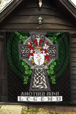 ScotsTee Shop Irish Davoren or O'Davoren Coat of Arms Family Crest Ireland Quilt Ireland Legend Quilt