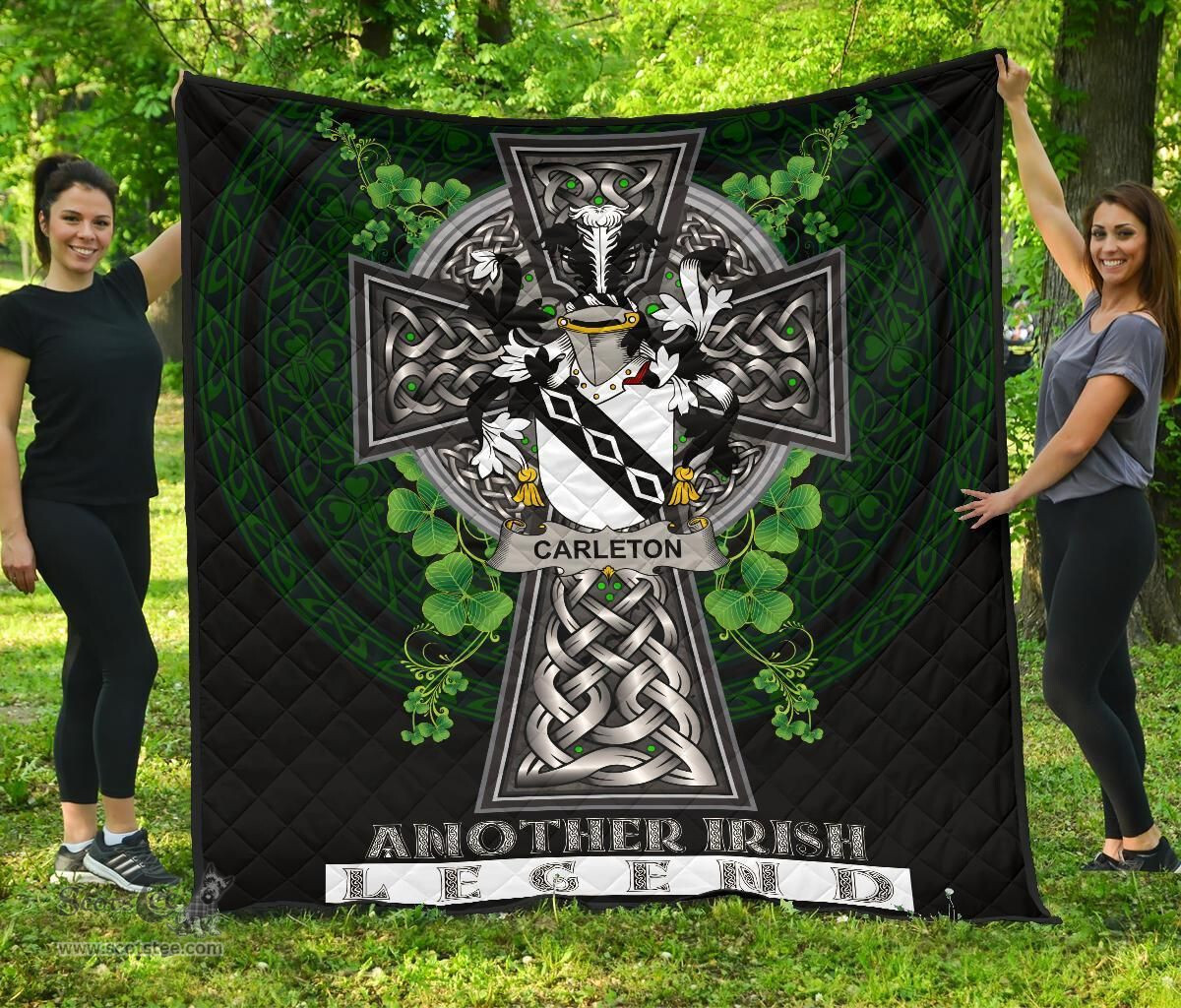 ScotsTee Shop Irish Carleton Coat of Arms Family Crest Ireland Quilt Ireland Legend Quilt