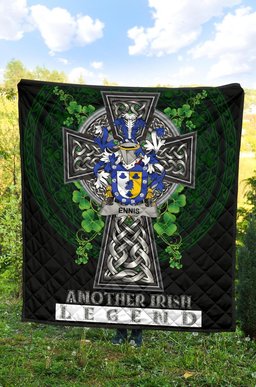 ScotsTee Shop Irish Ennis Coat of Arms Family Crest Ireland Quilt Ireland Legend Quilt