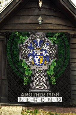 ScotsTee Shop Irish Ennis Coat of Arms Family Crest Ireland Quilt Ireland Legend Quilt