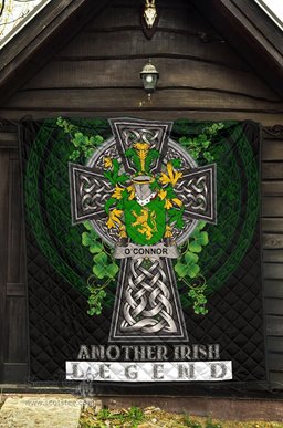 ScotsTee Shop Irish Connor or O'Connor (Kerry) Coat of Arms Family Crest Ireland Quilt Ireland Legend Quilt