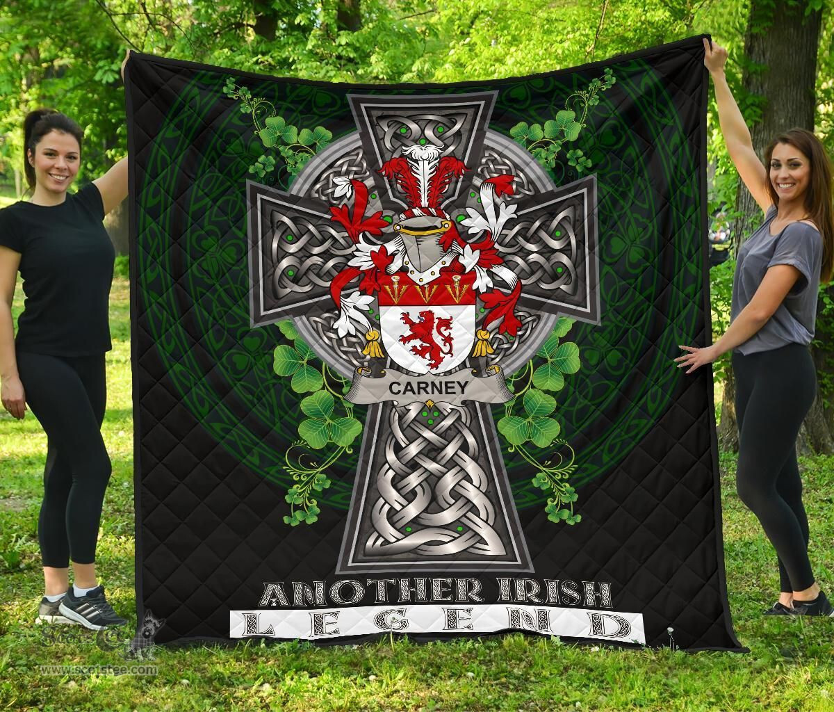 ScotsTee Shop Irish Carney Coat of Arms Family Crest Ireland Quilt Ireland Legend Quilt