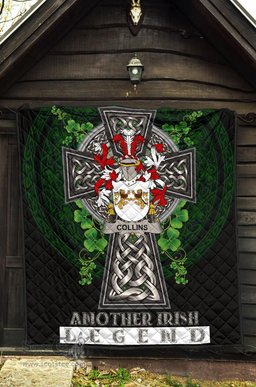 ScotsTee Shop Irish Collins Coat of Arms Family Crest Ireland Quilt Ireland Legend Quilt