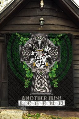 ScotsTee Shop Irish Carson Coat of Arms Family Crest Ireland Quilt Ireland Legend Quilt