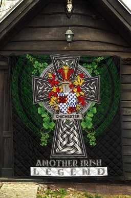 ScotsTee Shop Irish Chichester Coat of Arms Family Crest Ireland Quilt Ireland Legend Quilt
