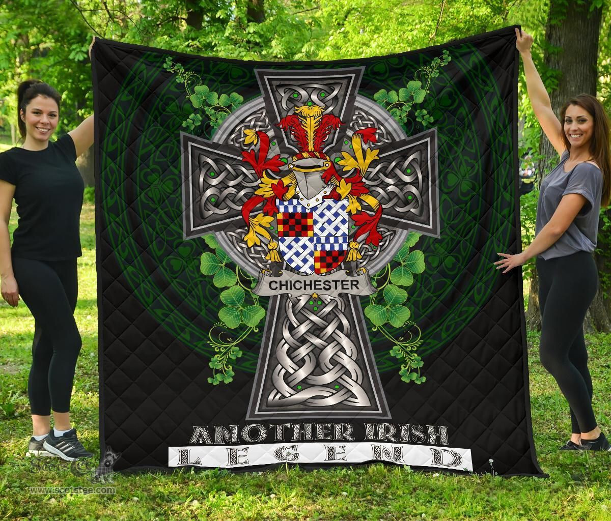 ScotsTee Shop Irish Chichester Coat of Arms Family Crest Ireland Quilt Ireland Legend Quilt
